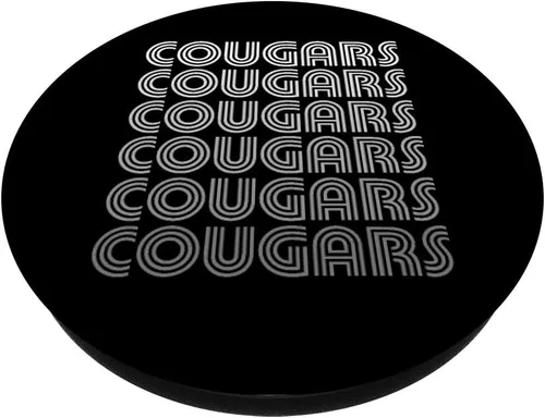 Vista 2 de Vintage Cougars PopSockets - Agarre y soporte para teléfonos y tabletas, Negro