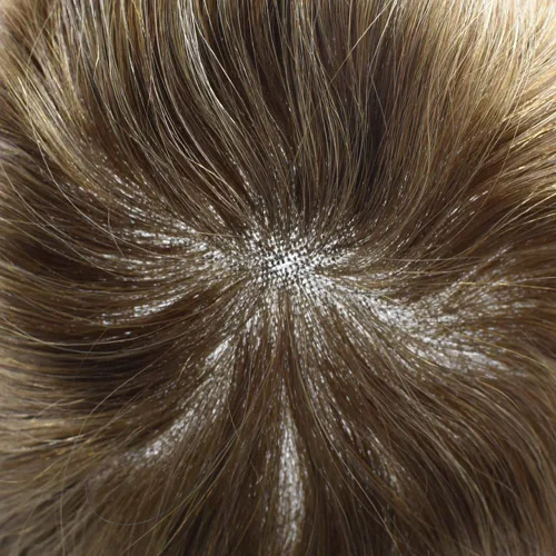 Vista 3 de Mens Toupee Remy Human Hair System For Men Bleached Knot Toupee Hair Piece For Men French Lace Toupee For Men Hairpiece 8X10#17 Dark Ash Blonde 90%