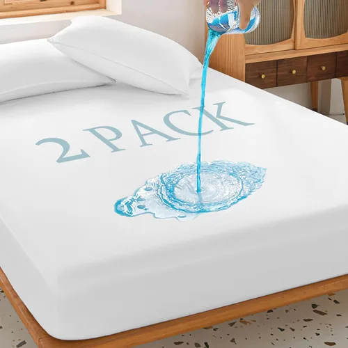 Vista 8 de Protector de colchón impermeable tamaño individual, funda de colchón de bolsillo profundo, suave y transpirable, funda de cama ajustable sin ruido