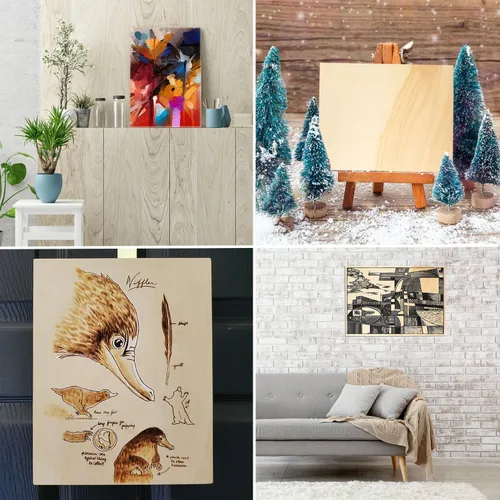 Vista 7 de GNIEMCKIN Paquete de 12 tableros de lienzo de madera para pintar, paneles de lienzo de 9 x 12 pulgadas para proyectos de arte, paneles de artista
