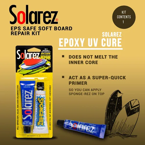 Vista 7 de SOLAREZ Kit de reparación de tablas suaves de curado UV EPS-Safe ~ Espuma de poliestireno y tablas de surf construidas con núcleo EPS