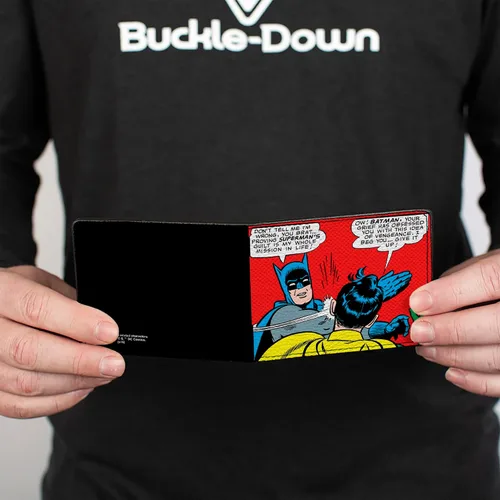 Vista 4 de Buckle-Down Billetera bi plegable de Pu Bifold-Batman para hombre