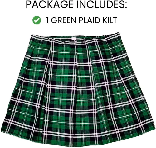 Vista 2 de Kilt verde Lucky Irish St. Patrick's Day, partes utilizables de tela, tamaño adultos estándar, 2