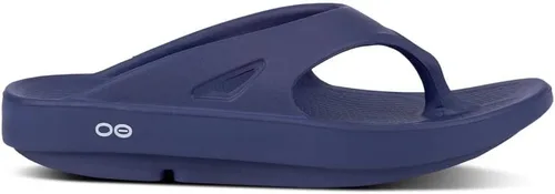 Vista 2 de OOFOS OOriginal Sandalia Calzado ligero de recuperación Reduce el estrés en los pies, articulaciones y espalda Lavable a máquina, Azul marino