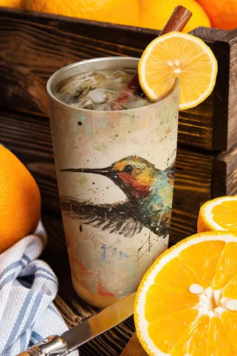 Vista 3 de Regalos de colibrí de 20 onzas para los amantes del colibrí, regalos de café para los amantes del café, fresco, divertido, lindo vaso de café
