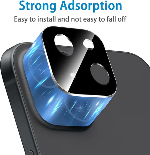 Vista 4 de Dengduoduo Paquete de 3 protectores de lente de cámara de vidrio templado para iPhone 15 de 6.1 pulgadas y para iPhone 15 Plus de 6.7 pulgadas