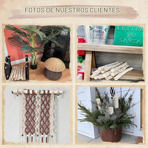 Vista 5 de Troncos de abedul, paquete de 12 troncos de madera de abedul, ramas de abedul para decoración de chimeneas, manualidades