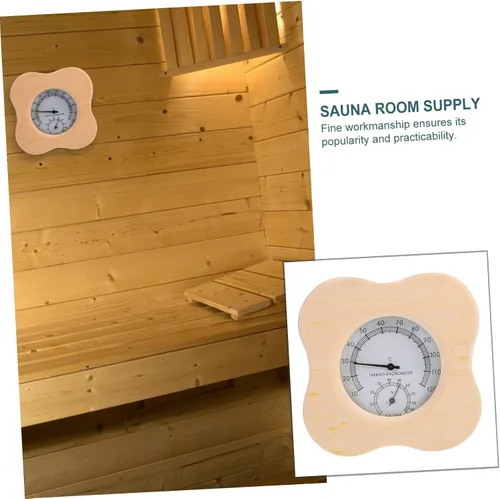 Vista 3 de Gadpiparty Wooden Hygrometer and Thermometer for Sauna Room, Multi-Functional Humidity Temperature Meter, Sauna Equipment Accessory with Precise