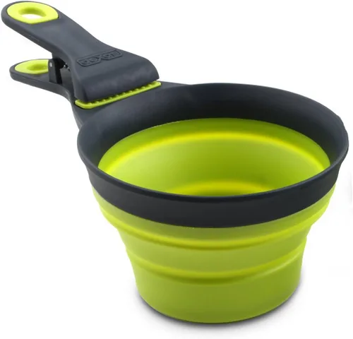 Vista 18 de Dexas Popware - Klip Scoop plegable para mascotas, diseño 3 en 1, conveniente taza medidora, recogedor de alimentos y clip para bolsa, cuchara