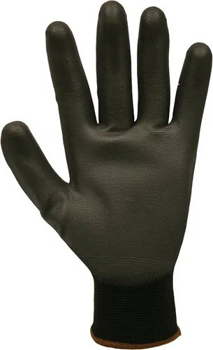 Vista 3 de Cordova Guantes estándar, calibre 13, carcasa de nailon negro, revestimiento de palma de poliuretano negro, mediano, paquete de 12
