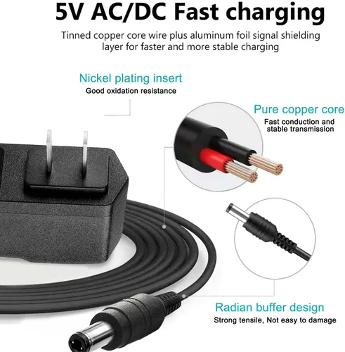 Vista 4 de Adaptador de cable de alimentación de 5 V CA compatible con Philips, Skylight, HP, Aluratek, BSIMB Smart Digital Picture Frame Cámaras Cable