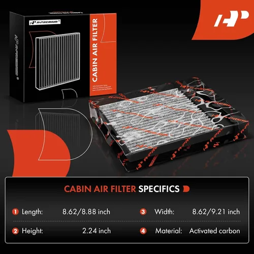 Vista 2 de A-Premium Filtro de aire de cabina de 2 piezas con carbón activado compatible con el modelo Subaru - Crosstrek 2016-2017, Forester 2009-2018