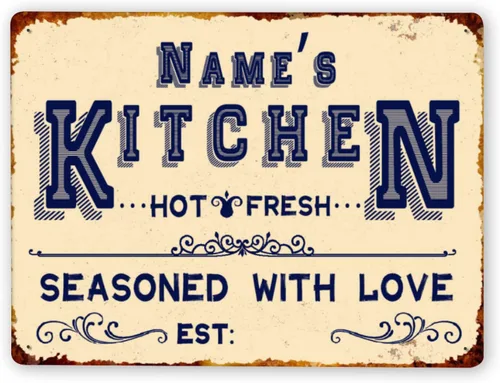 Vista 23 de Letreros de cocina personalizados personalizados para cocina, decoración de pared, letreros de metal para restaurante de mostrador, bar en casa
