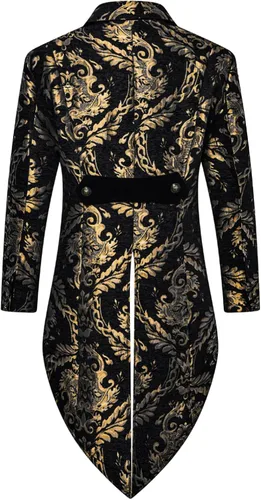 Vista 2 de Chaqueta steampunk vintage para hombre, disfraz gótico victoriano