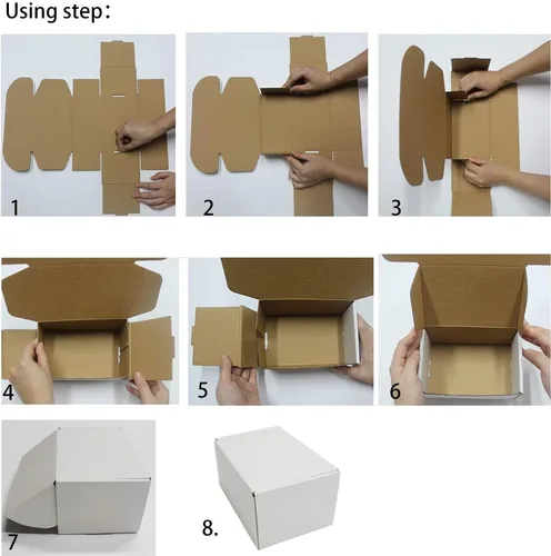 Vista 4 de zmybcpack Paquete de 25 cajas de cartón corrugado de 7 x 5 x 4 pulgadas, caja de envío de cartón blanco, caja de correo de literatura para enviar