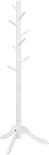 Vista 15 de VASAGLE Perchero de Madera Maciza, Perchero de Pie en Forma de Árbol con 8 Ganchos, 3 Opciones de Altura, para Ropa, Sombreros, Bolsos, Sala
