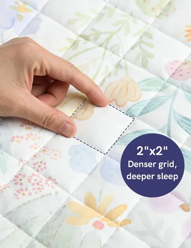 Vista 8 de YnM - Manta con peso de 10 libras para adultos, manta de cama pesada de lino con cuentas de vidrio para enfriamiento para uso durante toda