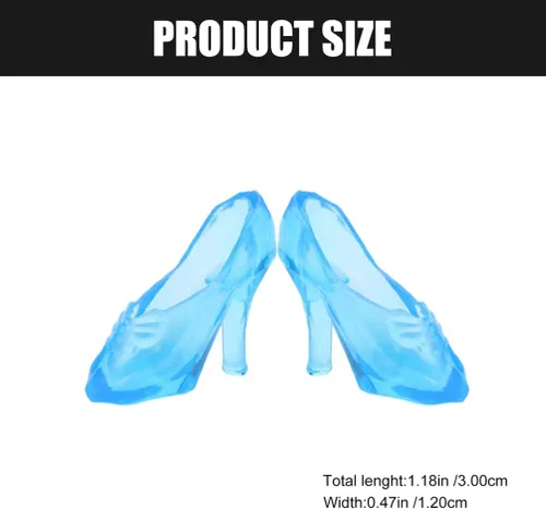 Vista 2 de TOYANDONA 30 pares de zapatos de muñeca, zapatos de tacón alto para muñeca, zapatos de muñeca en miniatura, accesorios de disfraz para niñas, Azul