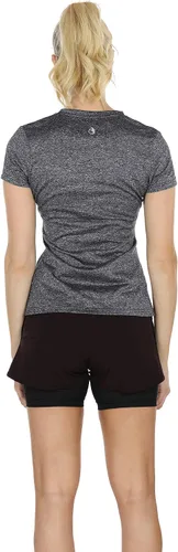 Vista 6 de Icyzone - Camisetas deportivas de cuello en V y manga corta para mujer, ropa de entrenamiento para yoga, correr, acondicionamiento físico y deportes