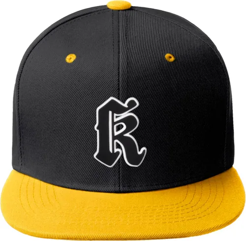 Vista 1373 de Daxton Gorra clásica con visera de billete plano con letras del alfabeto inglés antiguo de la A a la Z