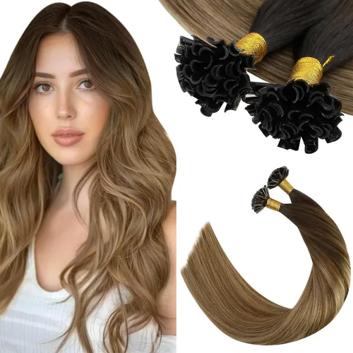 Vista 59 de Ugeat - Extensiones de cabello humano con microanillo, 14 pulgadas, extensiones de cabello Remy con microcuentas de 1 gm/hebra, 50 gms, extensiones