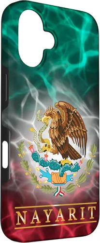 Vista 3 de Funda para iPhone 16 Nayarit con la bandera de México, funda orgullosa de las raíces mexicanas