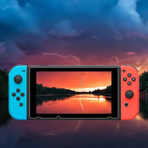 Vista 3 de 3 Pack Tempered Glass for Nintendo switch Screen Protector 6.9 Inch 2017, Bubble free shockproof easy Installation with Alignment Frame