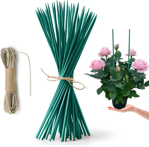 Vista 7 de HOPELF Paquete de 50 estacas de bambú de 8 pulgadas para palos de jardín de madera, soporte floral de madera para jardinería interior, plantas