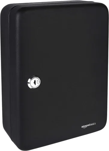 Vista 7 de Amazon Basics Caja de acero con cerradura de seguridad para gabinete con 48 ganchos para llaves, negro, 2.8 pulgadas de profundidad x 7 pulgadas