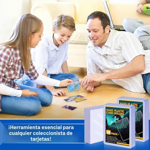 Vista 7 de Sooez 100 fundas suaves para tarjetas y 100 tarjeteros de plástico duro, 35