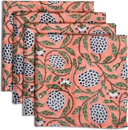 Vista 17 de Ridhi - Servilletas de 100 % algodón con estampado de espárragos verdes de 18 x 18 pulgadas (juego de 4) servilletas de cocina reutilizables