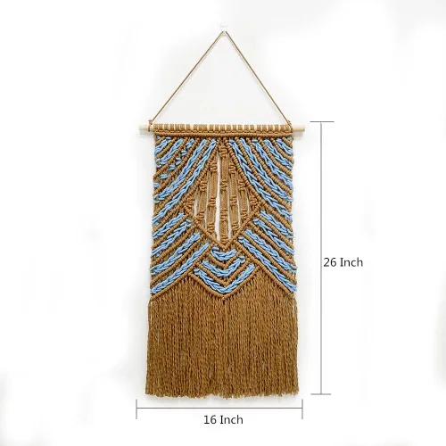 Vista 5 de BMIDRUT Tapiz colgante de macramé, atrapasueños, tapices tejidos a mano, decoración de pared para el hogar, frontón de pared