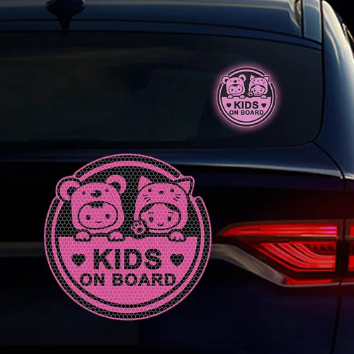 Vista 11 de Adhesivo para automóvil de bebé a bordo, 2 unidades, para niños a bordo, súper fuerte, reflectante, para dos bebés en el automóvil, calcomanías