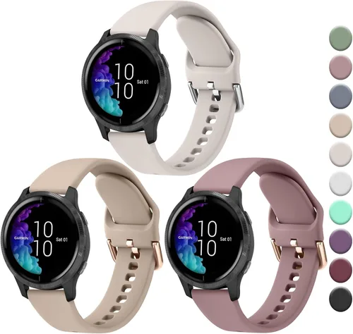 Vista 11 de Bandas de silicona compatibles con Garmin Vivoactive 6 / Vivoactive 5 / Vivoactive 3, Correa de reloj Garmin Venu 2 Plus / Venu Sq / Correas
