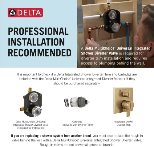 Vista 4 de Delta R22000 llave universal con posiciones múltiples y con desviador integrado, natural