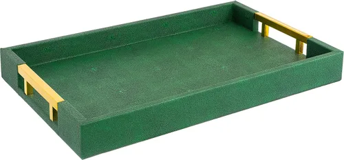 Vista 34 de Home Redefined - Moderna y elegante bandeja rectangular de 17.5 x 12 pulgadas, estilo shagreen, color azul bebé claro, con aspecto de cuero falso