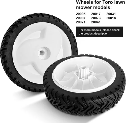 Vista 4 de 105-1814 Ruedas delanteras para cortacésped Toro - Juego de rueda de transmisión de 8" para cortacésped autopropulsado Toro 22" Recycler Personal