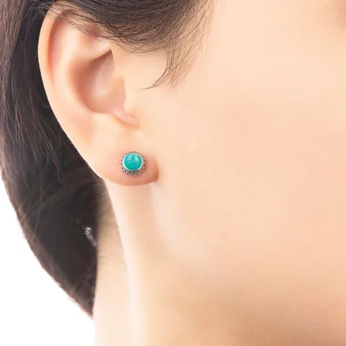 Vista 41 de Aretes de plata de ley con piedra natal de cristal real, joyería para mujer, moda occidental 925, envejecida, bohemia, hecha a mano, el mejor regalo
