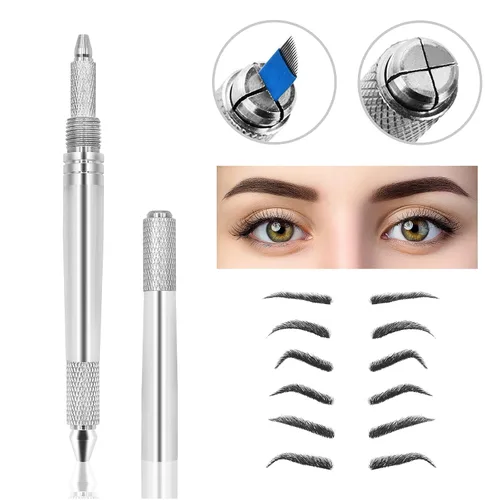 Vista 4 de Pinkiou Máquina del tatuaje de la pluma de Microblading para la belleza permanente de la ceja del maquillaje (plata)