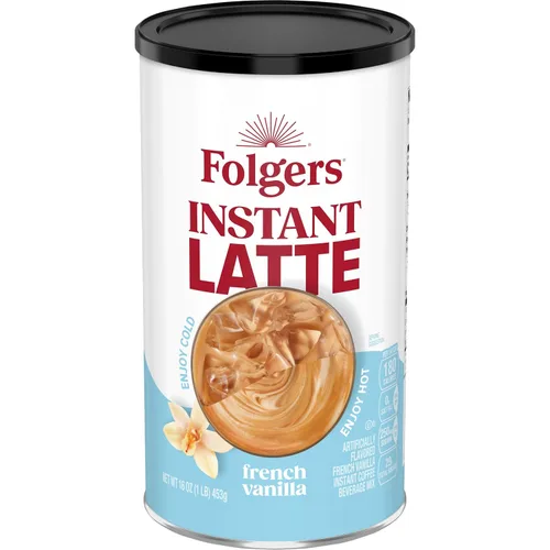 Vista 5 de Folgers Café instantáneo con sabor a vainilla francesa, 16 onzas (paquete de 6)