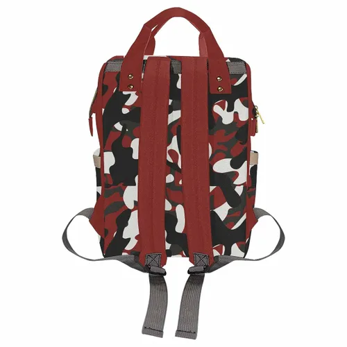 Vista 3 de Bolsa de pañales de camuflaje personalizada para hombres y mujeres, mochila de viaje para bebés, niños y niñas, con nombre personalizado, con nombre