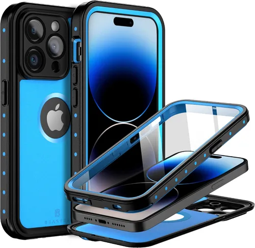 Vista 12 de BEASTEK Funda impermeable para iPhone 14, a prueba de golpes, a prueba de polvo IP68 bajo el agua, serie NRE con protector de pantalla integrado