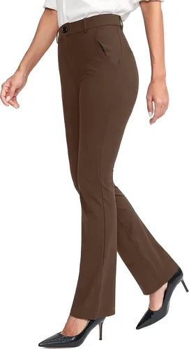 Vista 2 de Rammus Womens Yoga Dress Pants with Zipper Pocket Stretch Work Pants for Women Straight Leg Slacks for Office Business Casual