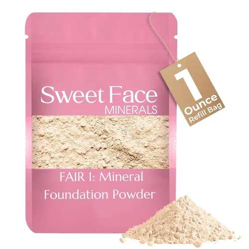 Vista 24 de Sweet Face Minerals - Recambio de polvo de base (BEIGE) (bolsa de 0.42 oz) por Sweet Face Minerals, polvo de maquillaje ligero y mineral suelto