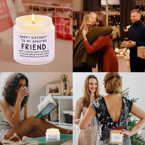 Vista 6 de Regalos de feliz cumpleaños para amigos y mejores amigos – Regalo divertido y de vela de lavanda para mamá, Navidad y día de la madre