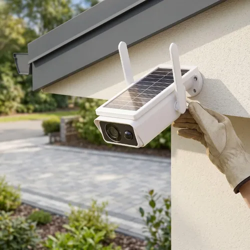 Vista 8 de Solar Security Camera Wireless Outdoor, 3MP 2.5K, AI Human & Vehicle Detection, 360 PTZ View, Color Night Vision, PIR Sensor