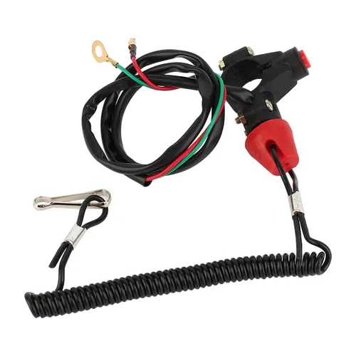Vista 4 de 2 piezas de cable de amarre para moto de nieve, 12 V, 2 cables ATV interruptor de matanza para motor de motor interruptor de muerte para manillar