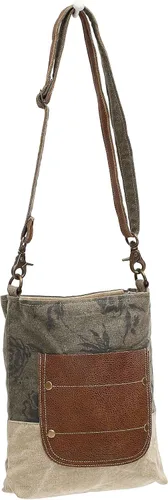 Vista 4 de Myra Bag S S-0945 - Bolso de hombro de lona con bolsillo Marrón talla única
