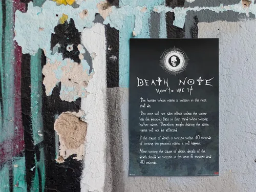 Vista 3 de Póster de Death Note de anime, pósteres de Deathnote de la serie Manga, póster genial para pared, 12 x 18 pulgadas