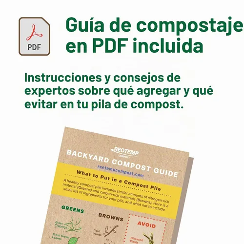 Vista 3 de Termómetro REOTEMP, 20" de tallo, para compost de jardín, con instrucciones de compostaje